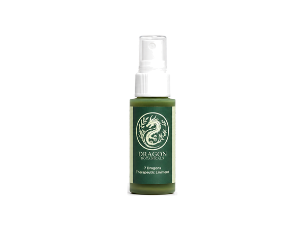 Dragons Dit Da Jow herbal liniment 2 oz plastic bottle, front label on white background